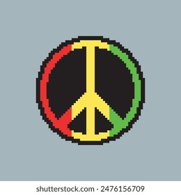 peace sign rasta pixel art