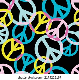 Peace sign repeat seamless pattern