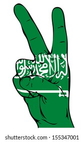 Peace Sign of the Saudi-Arabian flag