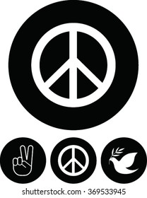 Peace sign  set, flat style
