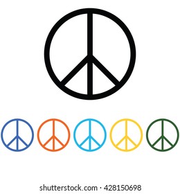 Peace sign set. Vector illustration