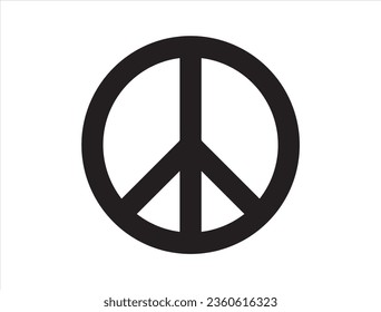 Peace sign silhouette vector art white background