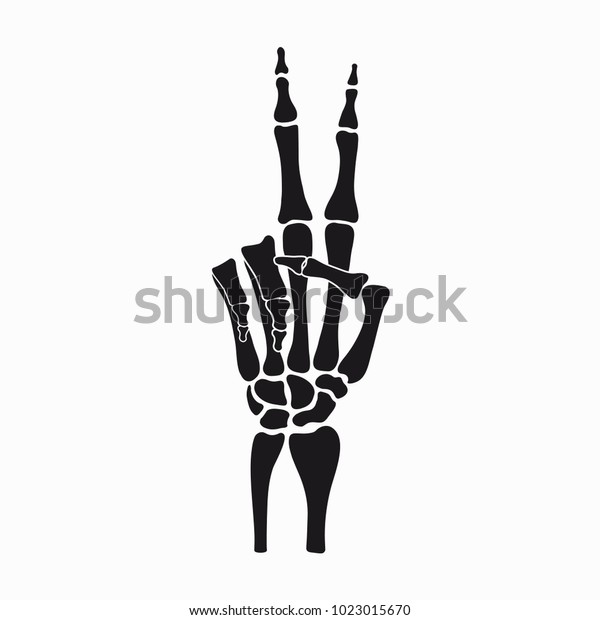 手の骨の平和のしるし 指の骨でできたジェスチャー ベクターイラスト のベクター画像素材 ロイヤリティフリー Shutterstock
