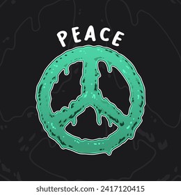 Peace sign slime stock vector illustration free download