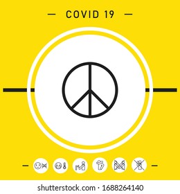 Símbolo de signo de paz. Elementos gráficos para el diseño