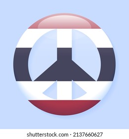 Peace sign symbol Pray for Thailand Country Flag Flat Abstract 3D Card