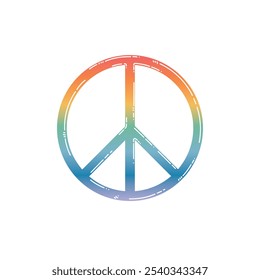 Peace Sign Symbol Vector, No War Peace vector, Peace Clip Art Image Colourful.