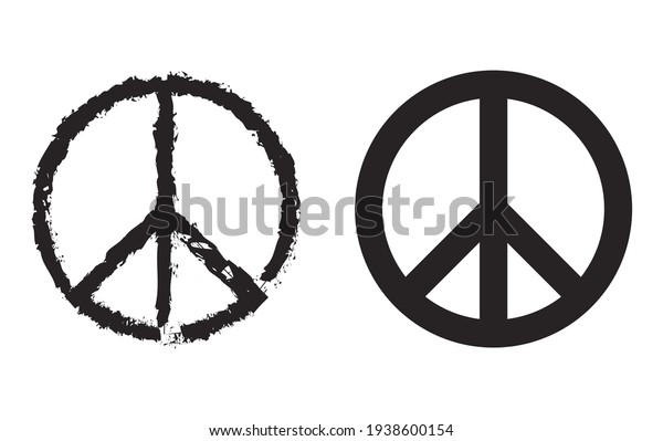 白い背景に平和記号 平和記号 平和イラスト のベクター画像素材 ロイヤリティフリー