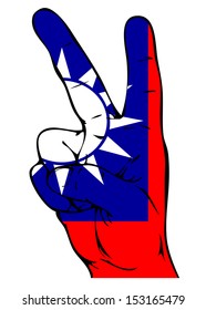 Peace Sign of the Taiwan flag