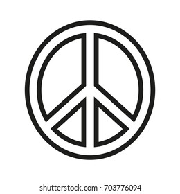 Peace Sign Vector black icon on white background