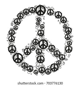 Peace Sign Vector black icon on white background
