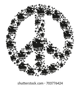 Peace Sign Vector black icon on white background