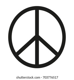 Peace Sign Vector black icon on white background