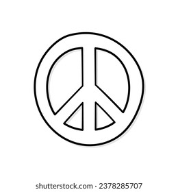 Peace sign vector icon in doodle style. Symbol in simple design. Cartoon object hand drawn isolated on white background.