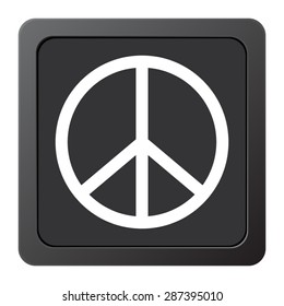 Peace sign - vector icon on a grey button