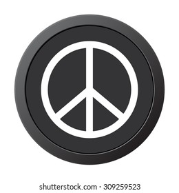 Peace sign - vector icon on a grey button