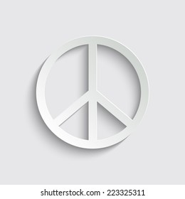 Peace sign - vector icon with shadow on a grey background