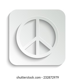 Peace sign - vector icon with shadow on a grey button