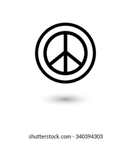 Peace sign - vector icon with shadow