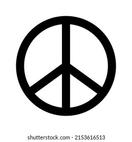 Peace sign vector icon. World black icon in flat style isolated on white background. Friendship sign. Reconciliation icon. Vector illustration.