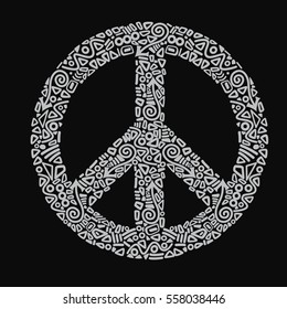 Peace sign vector illustration hippie