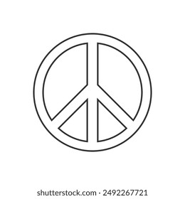 Peace sign vector illustration line icon