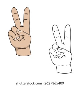 Peace sign vector illustration. Simple drawing. Easy to edit