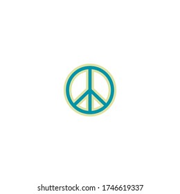 Peace sign vector isolated. World peace concept. Flat vector illustration. Template design for poster, card, etc.  International Day of Peace. 