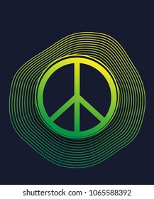 peace sign, vector poster, dark