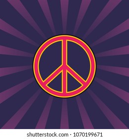 peace sign, vector, vintage style