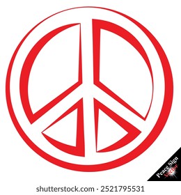 Peace sign vector. Peace Sign For Websites And Apps. Vector Icon. Isolated On white Background. Fat peace sign love vector, Vector illustration of the outline of a peace sign.