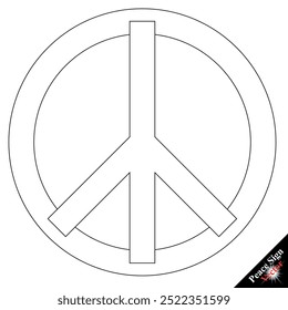 Peace sign vector. Peace Sign For Websites And Apps. Vector Icon. Isolated On white Background. Fat peace sign love vector, Vector illustration of the outline of a peace sign.