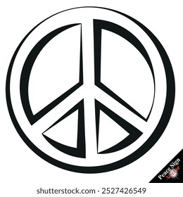 Peace sign vector. Peace Sign For Websites And Apps. Vector Icon. Isolated On white Background. Fat peace sign love vector, Vector illustration of the outline of a peace sign.