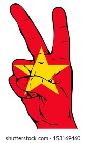 Peace Sign of the Vietnamese flag