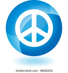 Peace sign web button isolated on a background