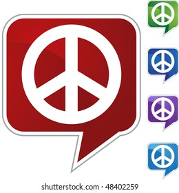 Peace sign web button isolated on a background