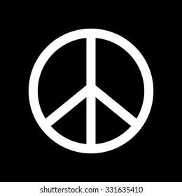 Peace sign - white vector icon
