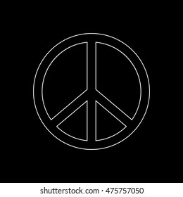 Peace sign  - white vector icon
