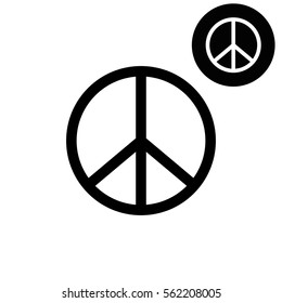 Peace Sign  - White Vector Icon