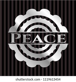 Peace silver shiny emblem