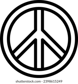 peace single vector line icon 