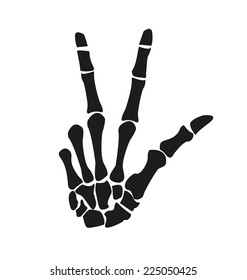 peace skeleton hand