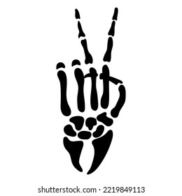 Peace Skeleton Hand, Vector Illustration