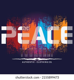 peace slogan tee typography graphic design for print t shirt,vector illustration art