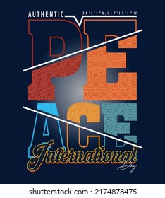 peace slogan tee typography graphic design for print t shirt illustration vector art