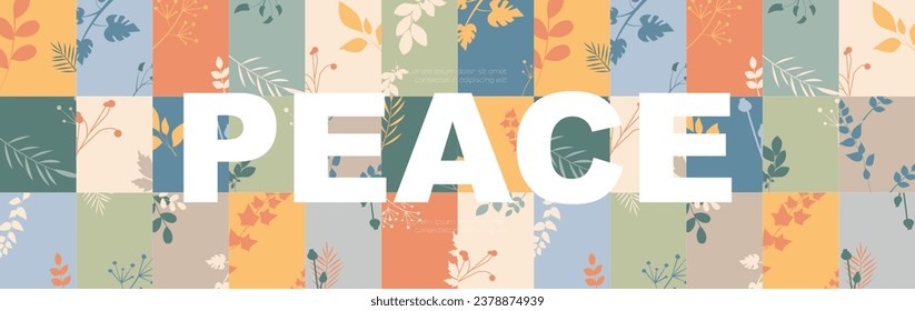 PEACE. Social banner. Flat vector illustration.