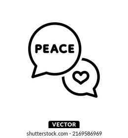 Peace speech bubble, Vector, Icon, Illustration.