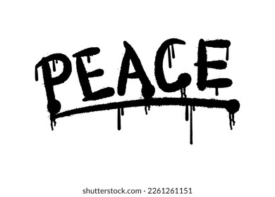 peace sprayed in black color graffiti style