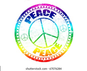 Peace stamp, vector illustration