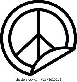 peace sticker single vector line icon 